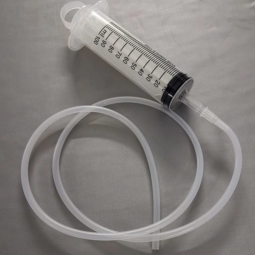 Gebildet 2 strzykawki 100 ml, duża strzykawka z tworzywa sztucznego, strzykawka, narzędzia do strzykawek ogrodowych z plastikowymi rurami 100 cm do laboratoriów naukowych, podlewania, napełniania