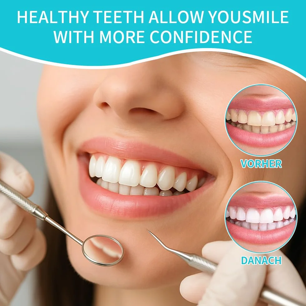 Dreamil Zestaw 6 sztuk do czyszczenia zębów, zestaw do czyszczenia zębów, sztućce dentystyczne, stal nierdzewna, lusterko dentystyczne, lustro jamy ustnej, pęseta do zębów, sonda dentystyczna