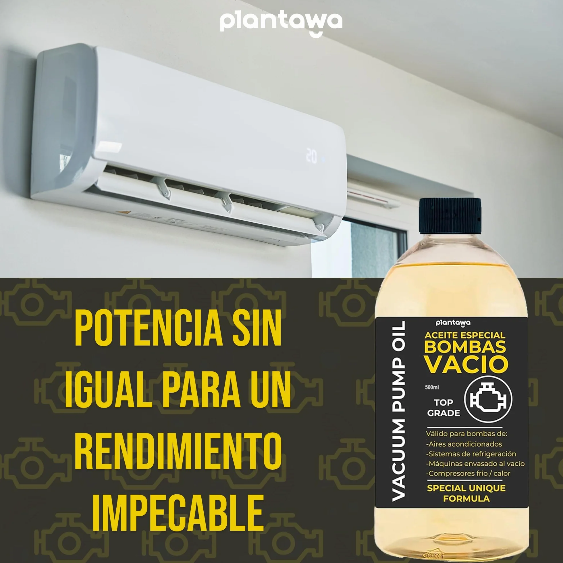 PLANTAWA Olej do pompy próżniowej 500ml | Maszyna próżniowa oleju | Uniwersalny odpowiedni dla wszystkich pomp | Klimatyzacja, Pompy obrotowe łopatkowe, pompy zasuwowe, lobule
