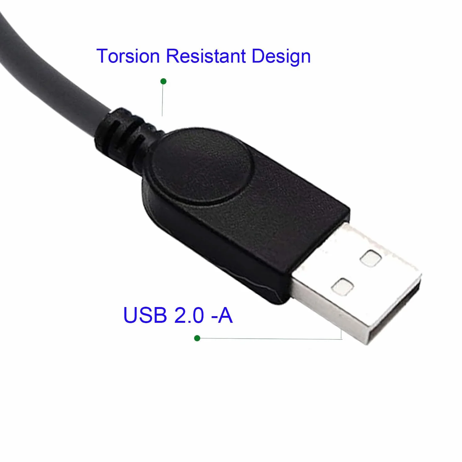 RUNCCI-YUN 2 sztuki USB 2.0 A wtyczka zaciskowa do 5-biegunowego kabla blokowego zaciskowego USB 2.0 A, blok zacisków śrubowych