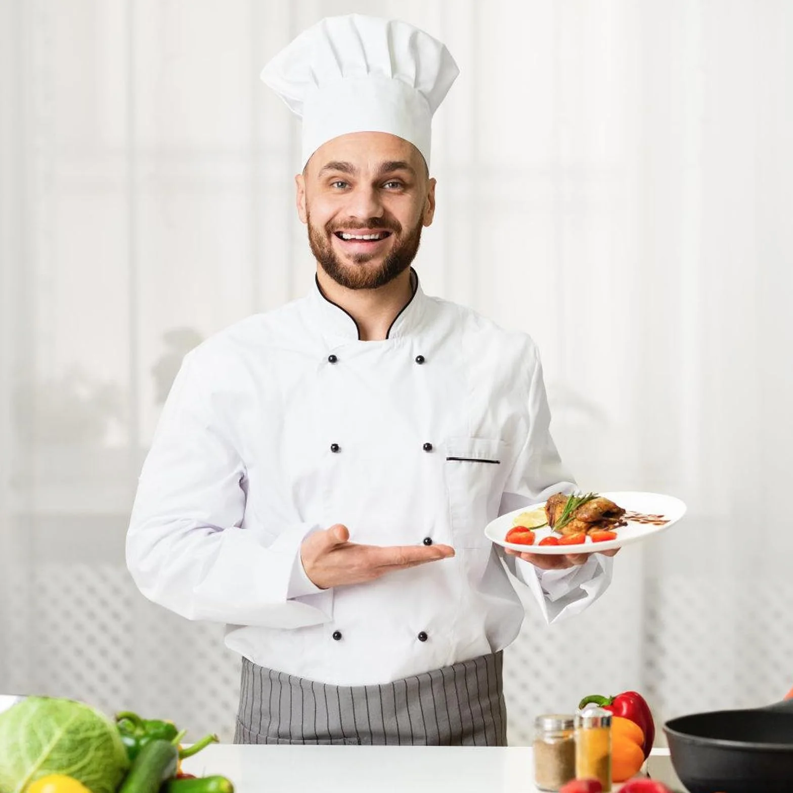 6 sztuk czapka kucharska, czapka kuchenna unisex regulowana czapka kuchenna, czapka kuchenna, bawełniana czapka szefa kuchni dla mężczyzn i kobiet, szef kuchni do kuchni, hotelu, restauracji, biała,