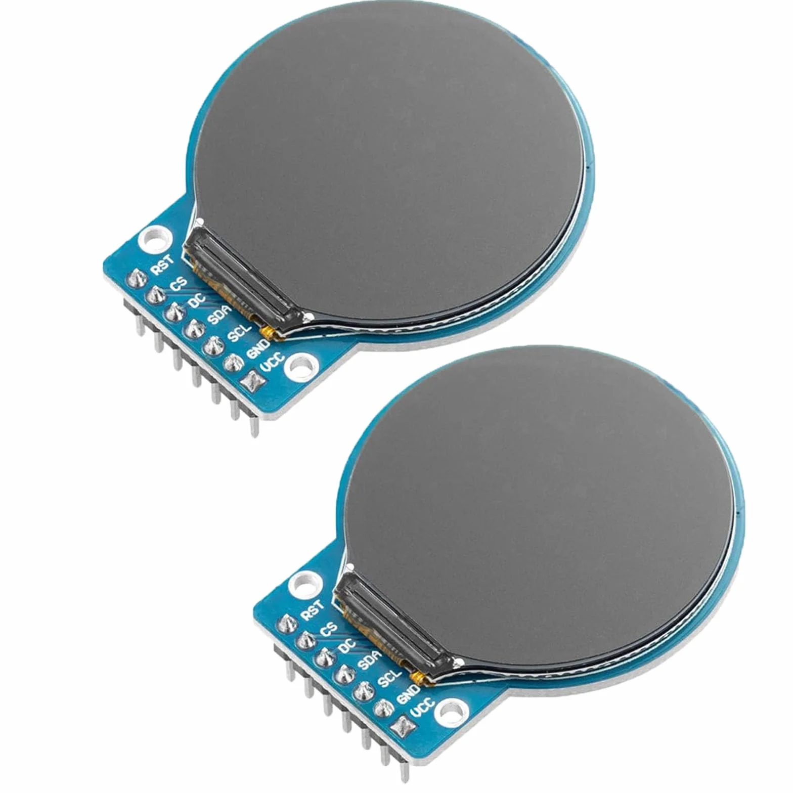 2 sztuki GC9A01 1,28 cala okrągły ekran TFT do Arduino RGB IPS HD 240 x 240 interfejs SPI wyświetlacz LCD moduł do urządzeń wyświetlających, monitorowania w czasie rzeczywistym i wyświetlania