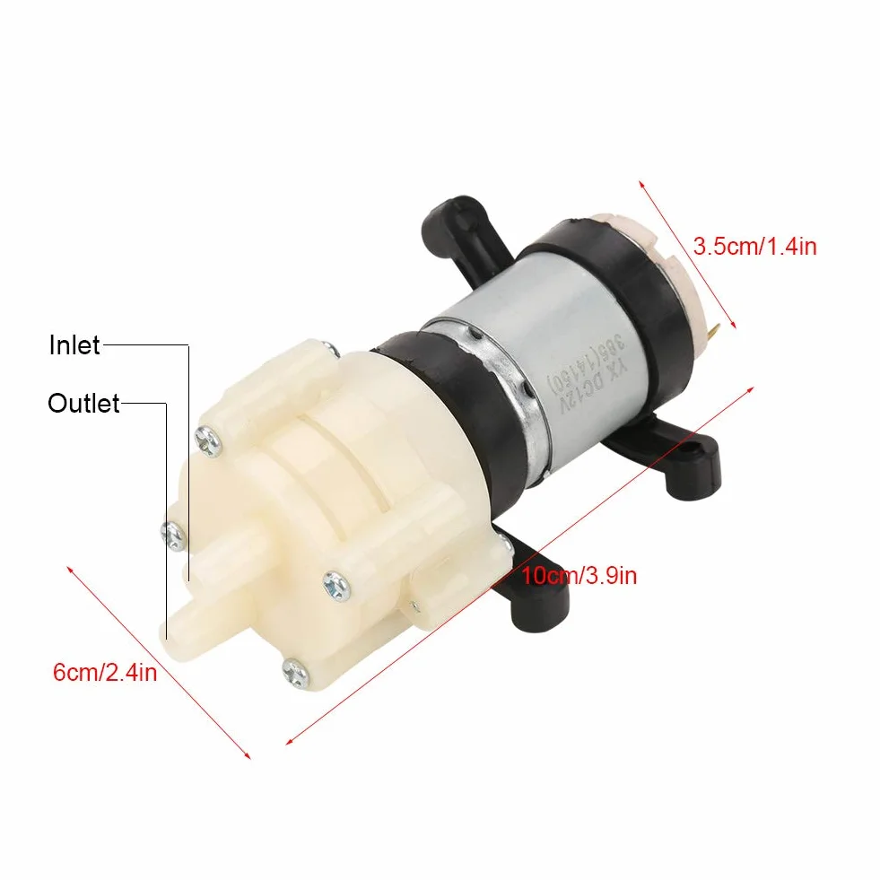 Samozasysająca Pompa Wodna Pumpe 12V Selbstansaugend Dc 12V Mini Elektryczna Membranowa Pompa Ssąca do Urządzenia do Herbaty Akwarium