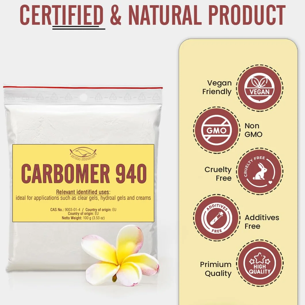 CARBOMER 940 CARBOPOL 940 Polimer KWASU POLIAKRYLOWEGO 99% Proszek 100 g Żel zagęszczający