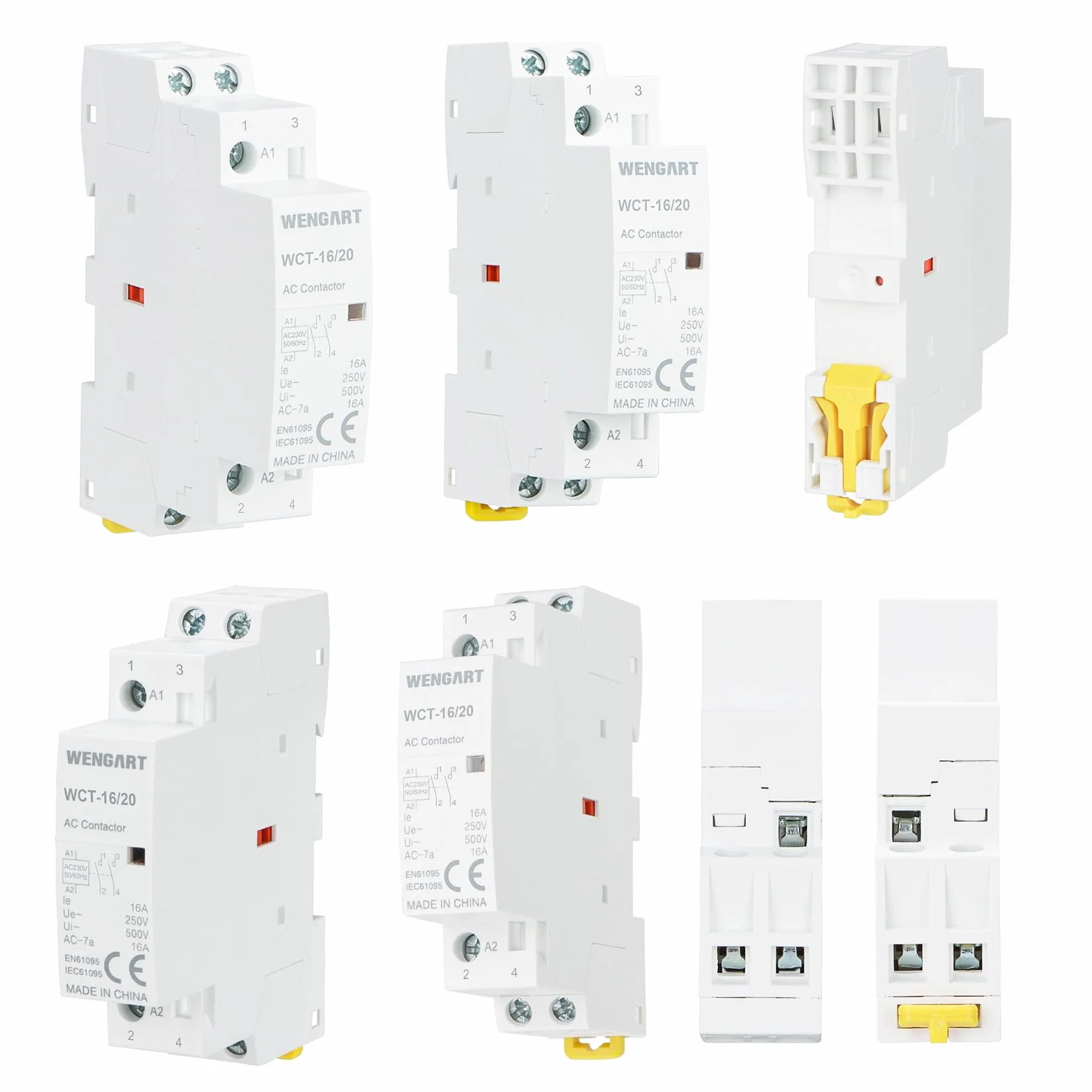 Wengart Ochrona AC WCT-16,50/60Hz, AC230V, 16A, biała, długa żywotność, cicha praca, energooszczędna, kompaktowa, bogata w akcesoria konstrukcja do urządzeń gospodarstwa domowego i silników (2NO)