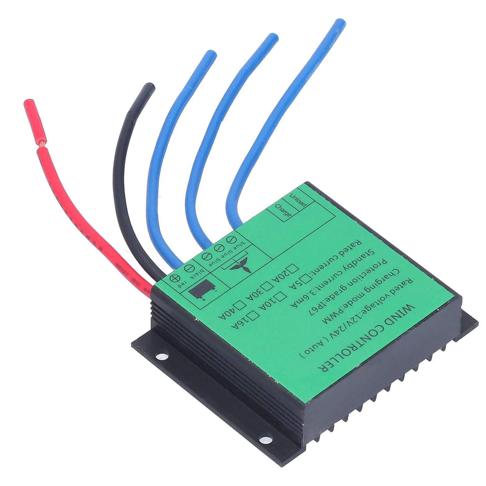 Regulator ładowania generatora wiatrowego Regulator ładowania PWM 100W-400W 12V/24V IP67 Wodoodporny automatyczny regulator Kontroler energii wiatrowej do systemu turbiny wiatrowej (10A)