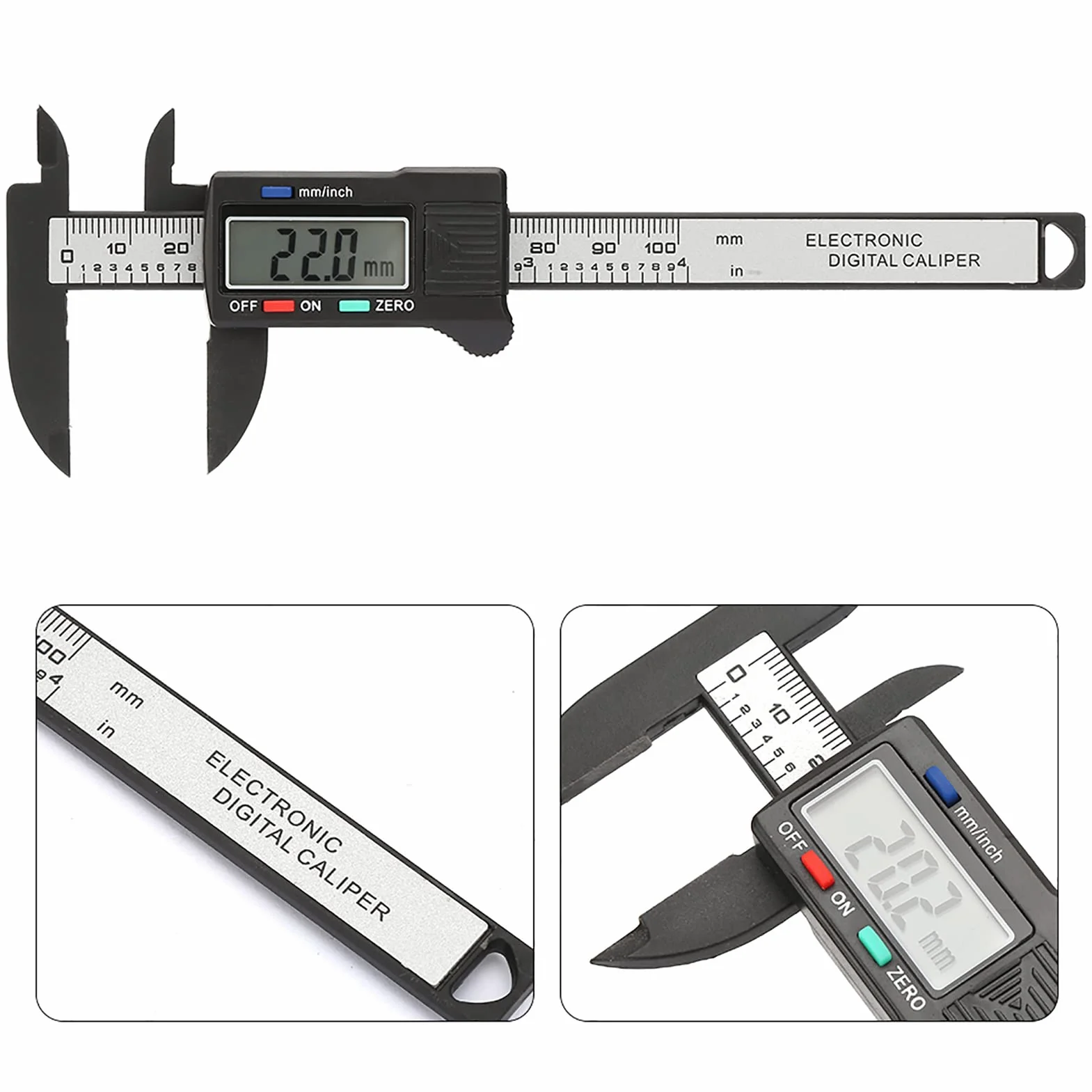 Suwmiarka cyfrowa 100 mm plastikowa z wyświetlaczem LCD