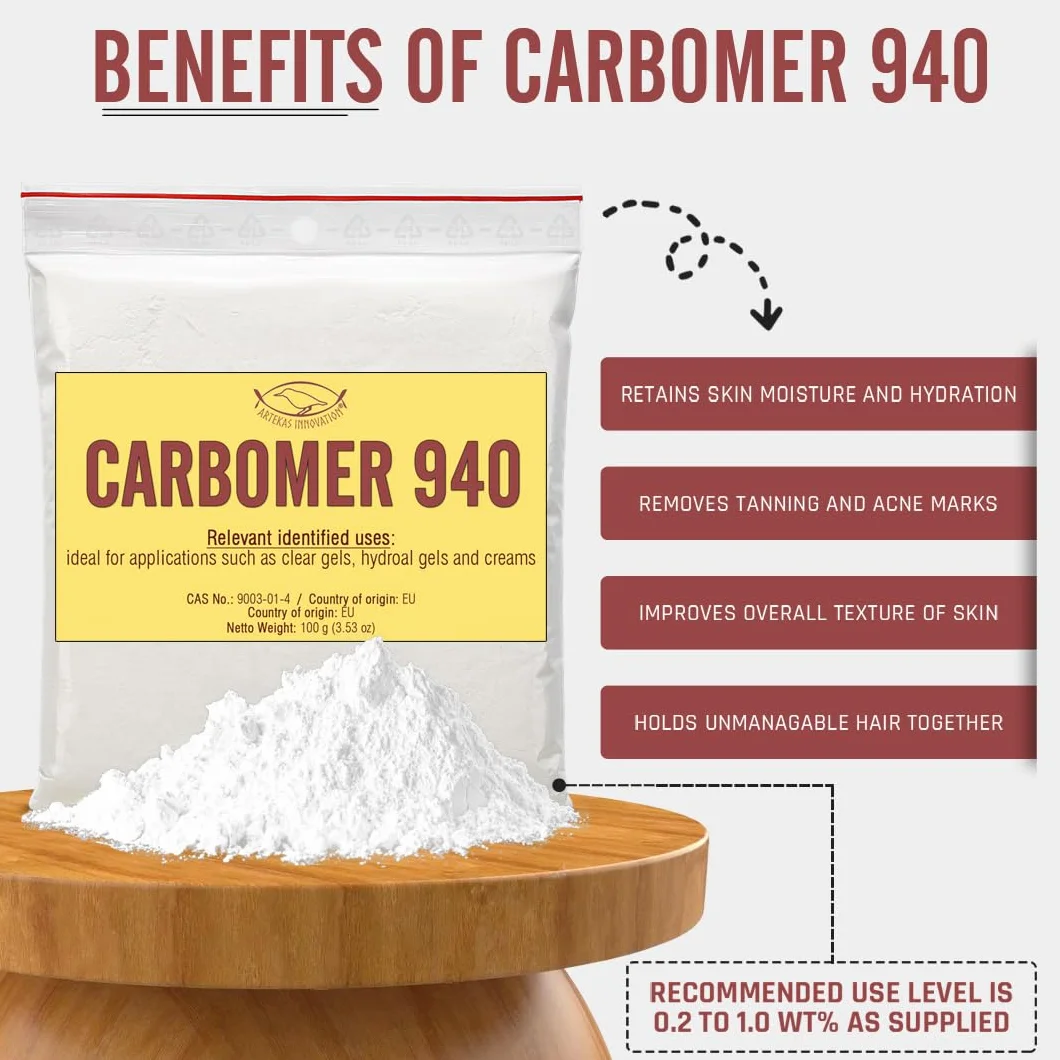 CARBOMER 940 CARBOPOL 940 Polimer KWASU POLIAKRYLOWEGO 99% Proszek 100 g Żel zagęszczający
