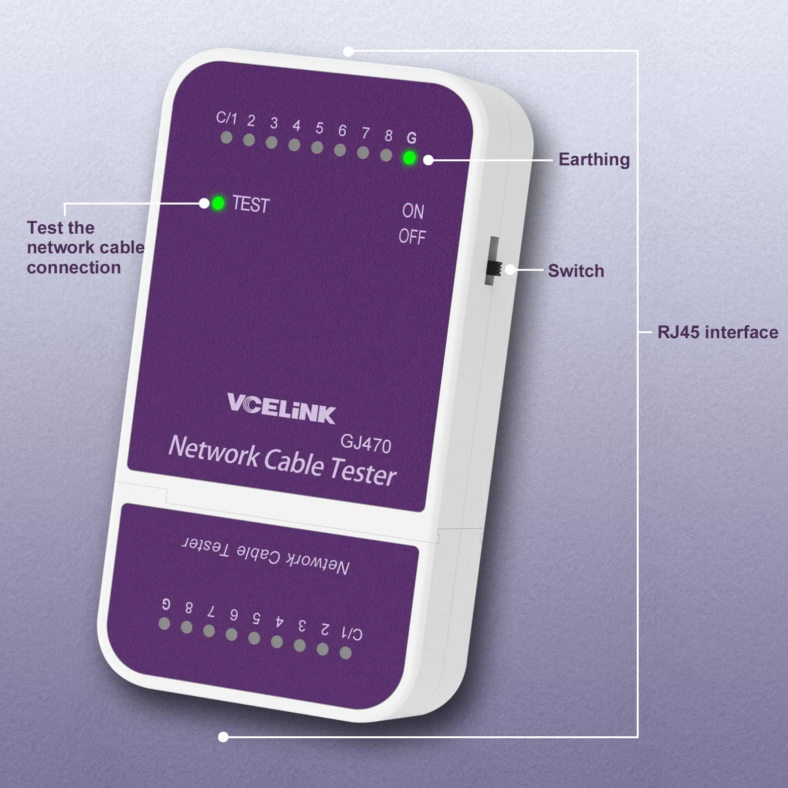 VCELINK Tester sieci RJ45 do kabli Cat8 Cat7 Cat6 Cat6a Cat5 Cat5e