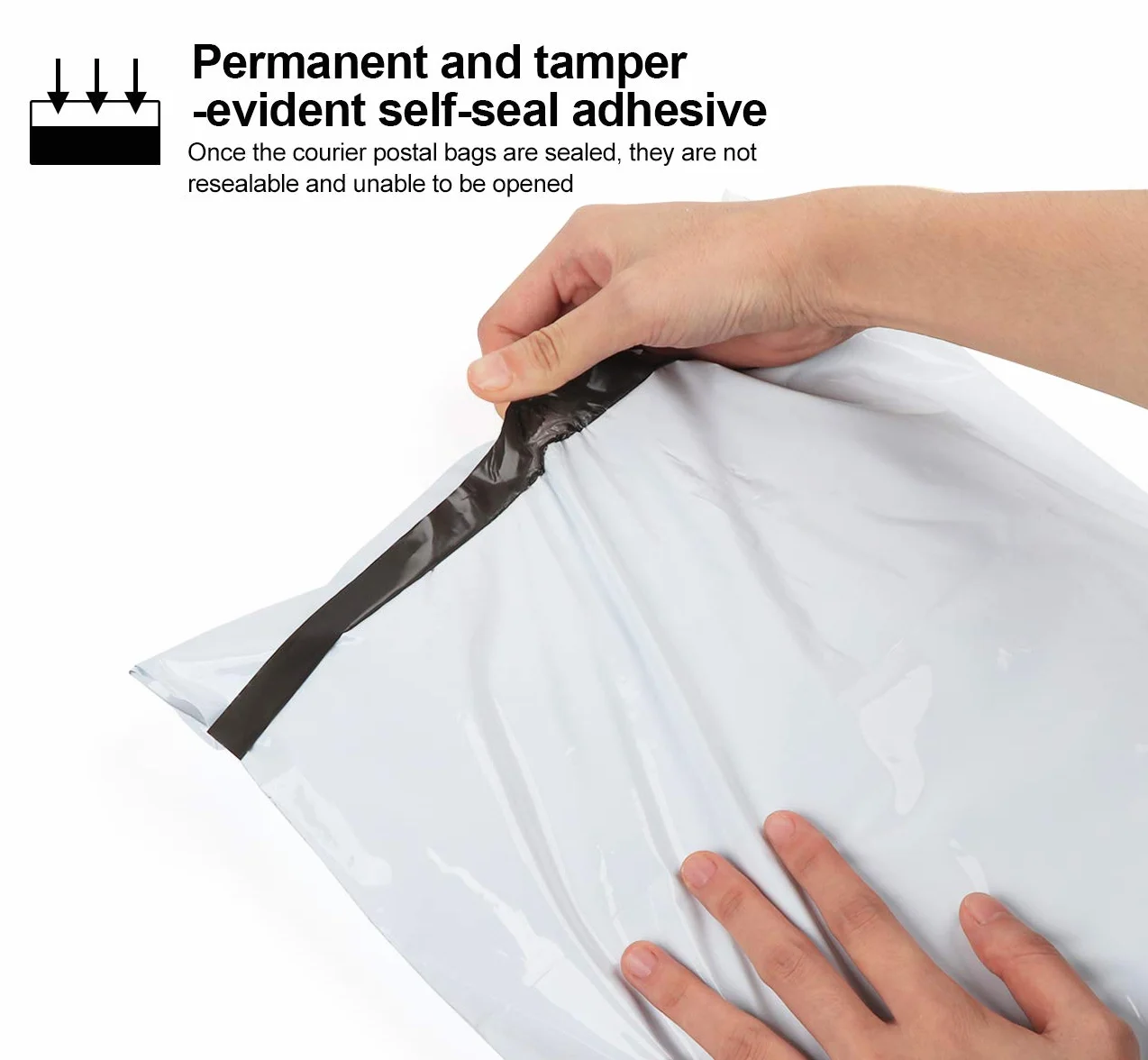 ilauke Plastikowa torba transportowa 60 szt. kopert pocztowych kolor biały 30 x 40 cm+5 cm klapki