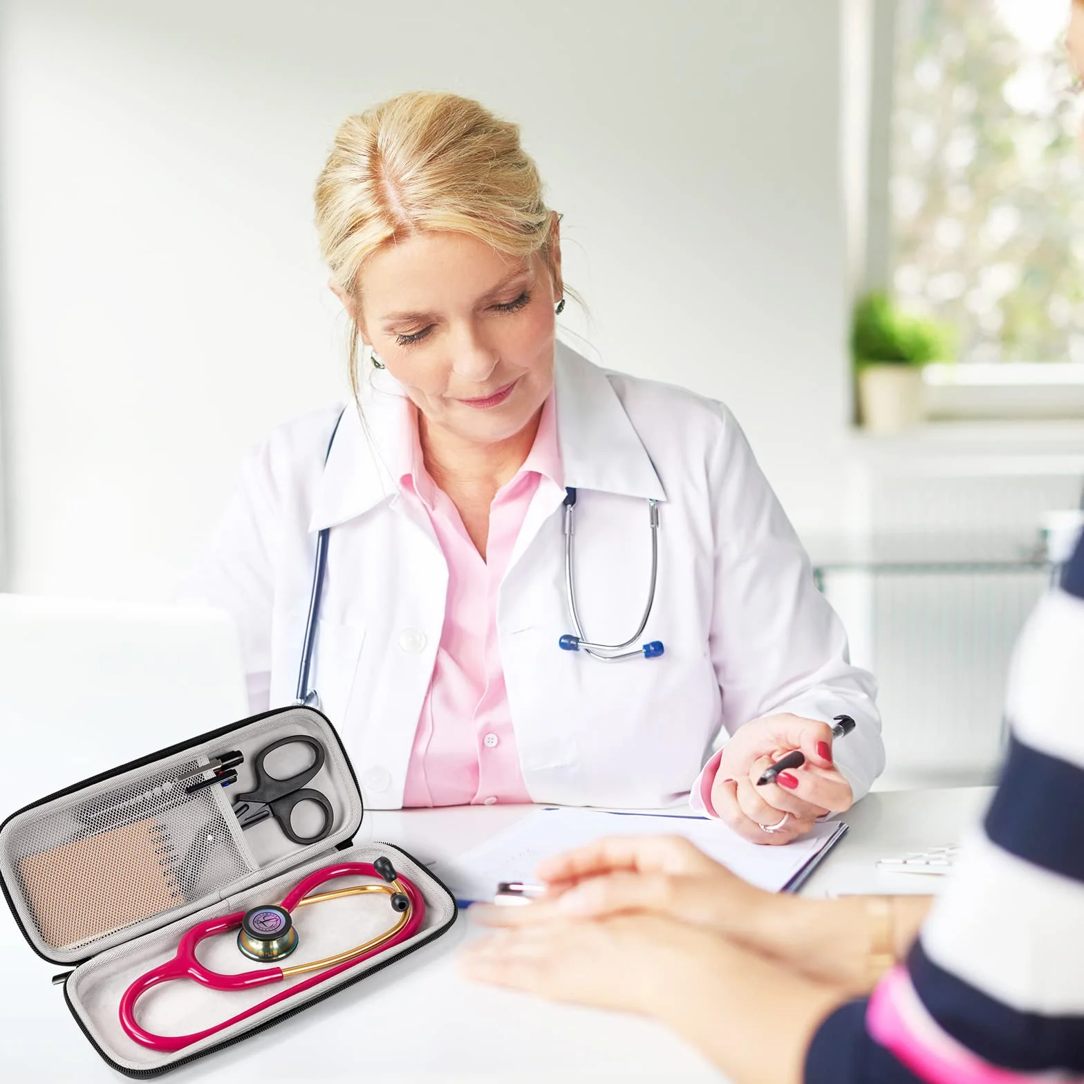 ProCase Torba na stetoskop EVA odporna na wstrząsy do 3M Littmann ADC Dixie EMS czarna