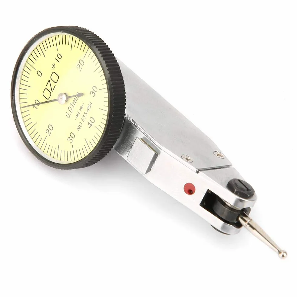 Marhynchus Precyzyjny wskaźnik zegarowy 0,01 mm, zestaw metrycznych mierników zegarowych 0-0,8 mm, aluminium, zdejmowany, uchwyt na jaskółczy ogon, obrót o 360 stopni, do pomiaru wąskich lub wklęsłych