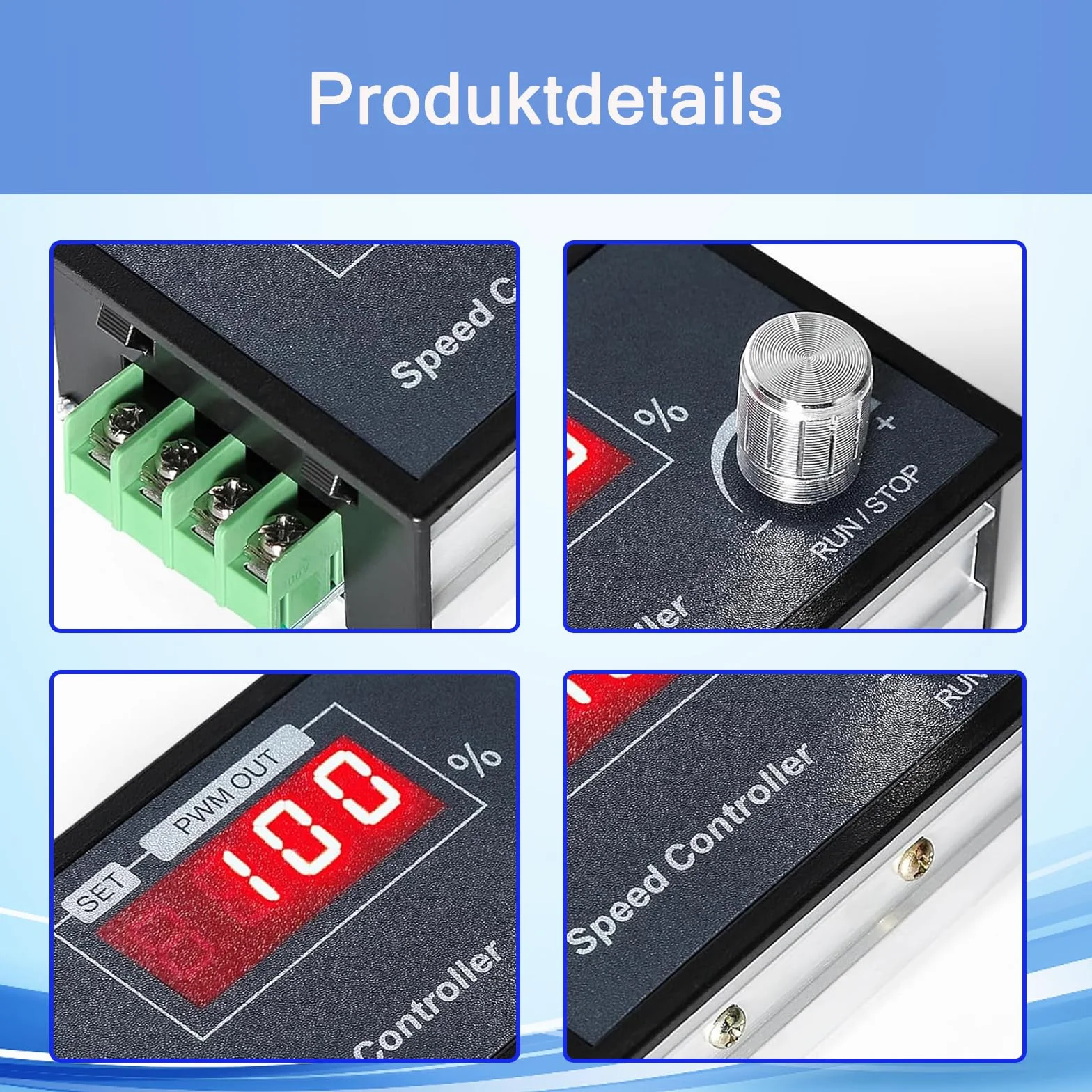 PWM regulator prędkości obrotowej silnika, 6-60 V 30 A DC, regulator prędkości obrotowej silnika z numeryczną diodą LED, regulowana prędkość, bezstopniowy regulator, pokrętło silnika