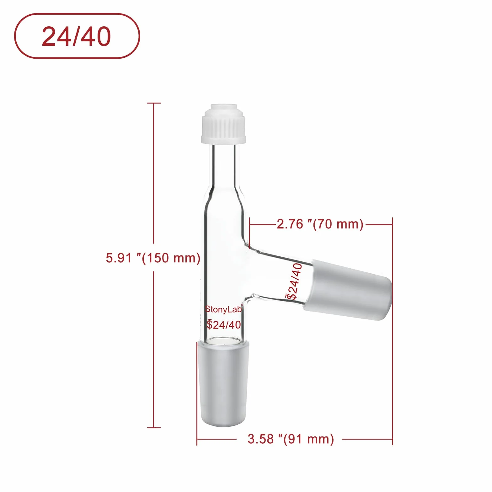 Adapter do termometru destylacyjnego 3-drożnego 24/40