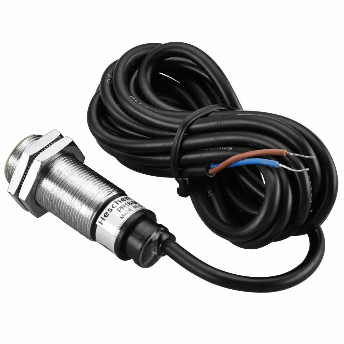 Heschen Indukcyjny czujnik zbliżeniowy PR18-5AO typ cylindryczny, 5 mm wykrywanie, M18 okrągły, 100-240 V AC 2-przewodowy, ekranowany, nie (normalnie otwarty) CE