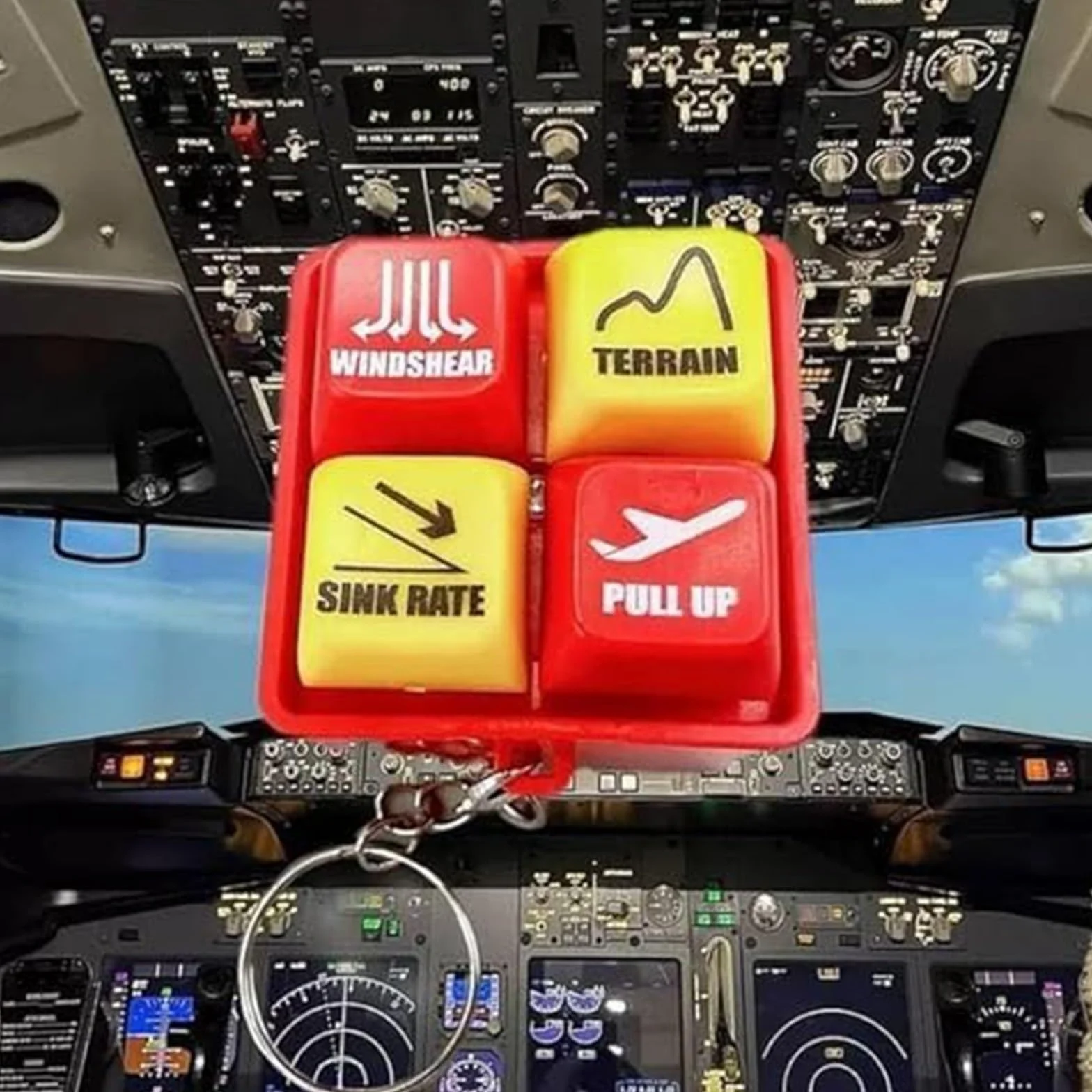 Pilot Załoga Alert Brelok EGPWS Ostrzeżenie Dźwięk Symulator Kokpitu Lotniczego LED Świecący