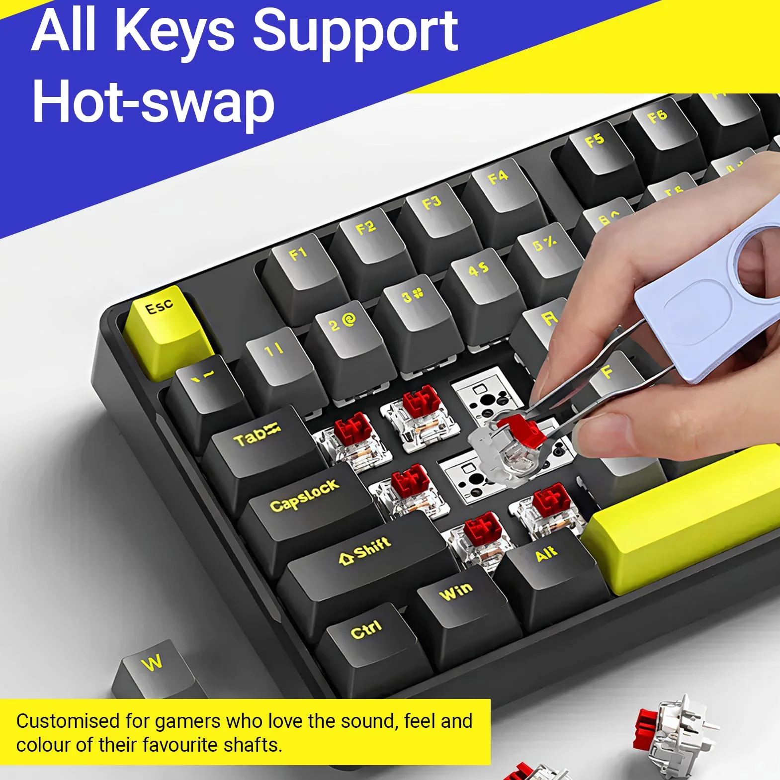 24 mechaniczne przełączniki klawiatury do Cherry Mx Switch, części zamienne, 3-pinowa klawiatura, specjalny przełącznik zastępczy, pasuje do mechanicznej klawiatury gamingowej Mx RGB (niebieski