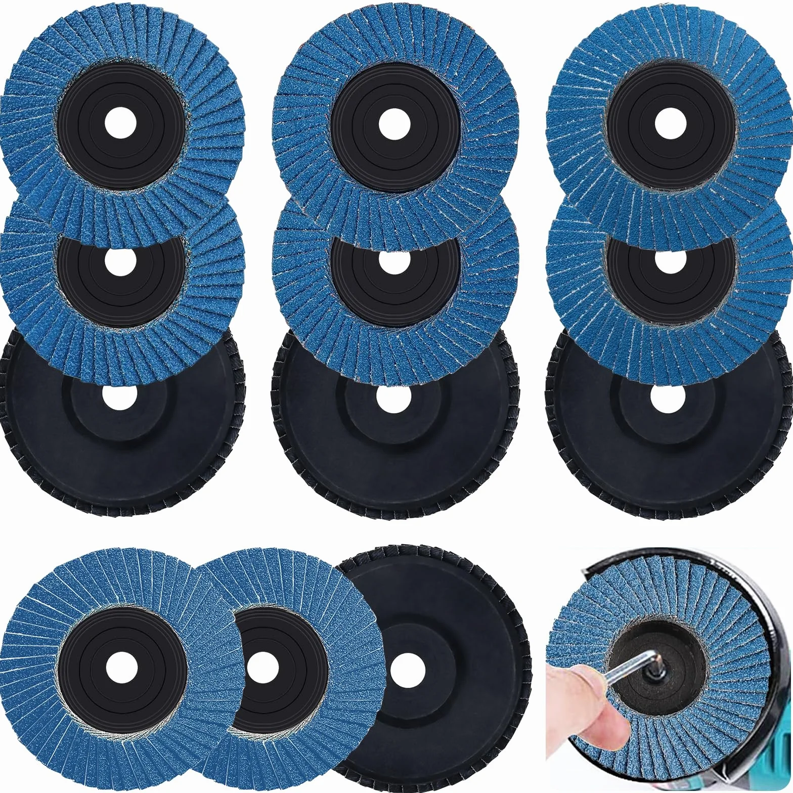 Tarcze wachlarzowe 76 mm ziarnistość 40/60/80/120 do szlifierek kątowych i polerskich 12 sztuk
