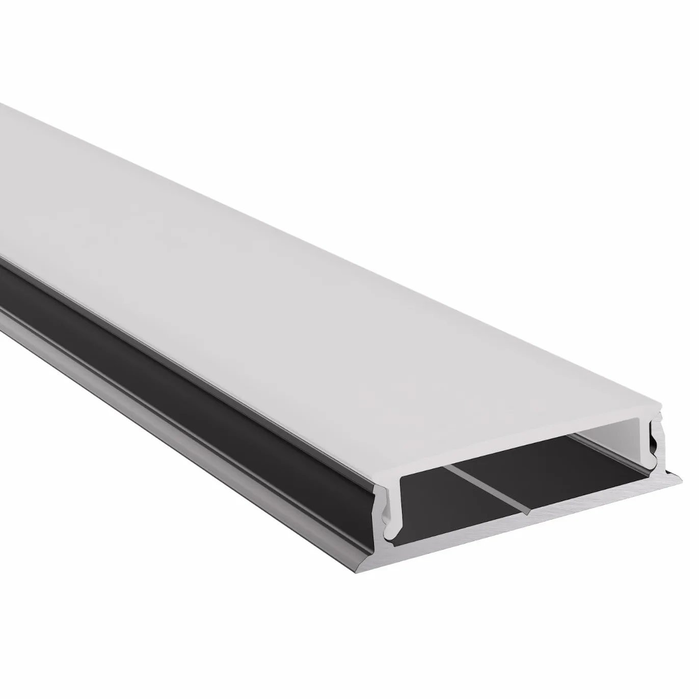 Profil aluminiowy do taśm LED 200 cm czarny z mleczną osłoną Leine