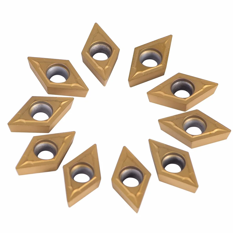 10pcs Kształt Diamentowy Wstawki do wkładek węgla do zwykłej maszyny ze stali nierdzewnej narzędzie do tokarki narzędzie zewnętrzne z obudowy DCMT11T304-HM YBC251