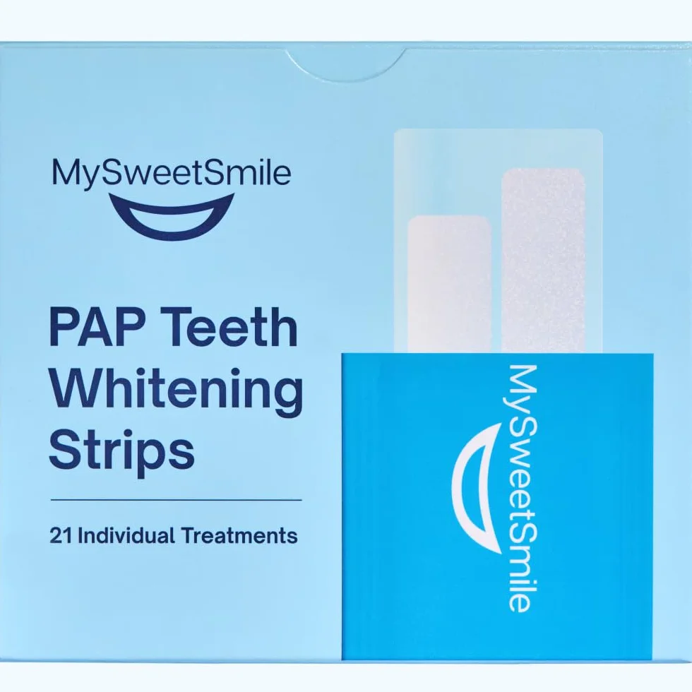 MySweetSmile Paski Wybielające Zęby PAP - Bezpieczne Dla Szkliwa, Bez Nadwrażliwości - Bez Peroksydu - Zatwierdzone Przez Dentystów - Nagroda IndyBest - 21 Zabiegów - Miętowy Smak
