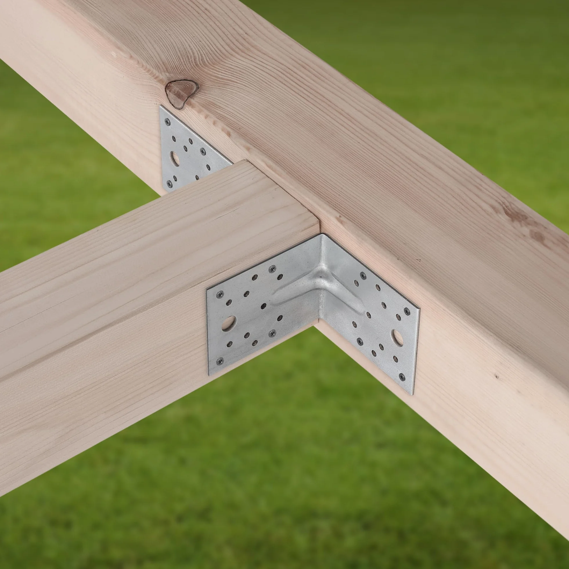 KOTARBAU® 12 szt. Kątownik Ciesielski - Łącznik Budowlany - 100 x 100 x 80 mm - Stal ocynkowana - z Przetłoczeniem - Nierdzewny