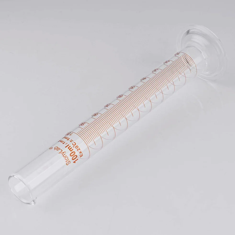 stonylab 1-pak cylindra z miarką, szkło borokrzemowe 100 ml ciężka ściana miarka ze szkła stopniowanego
