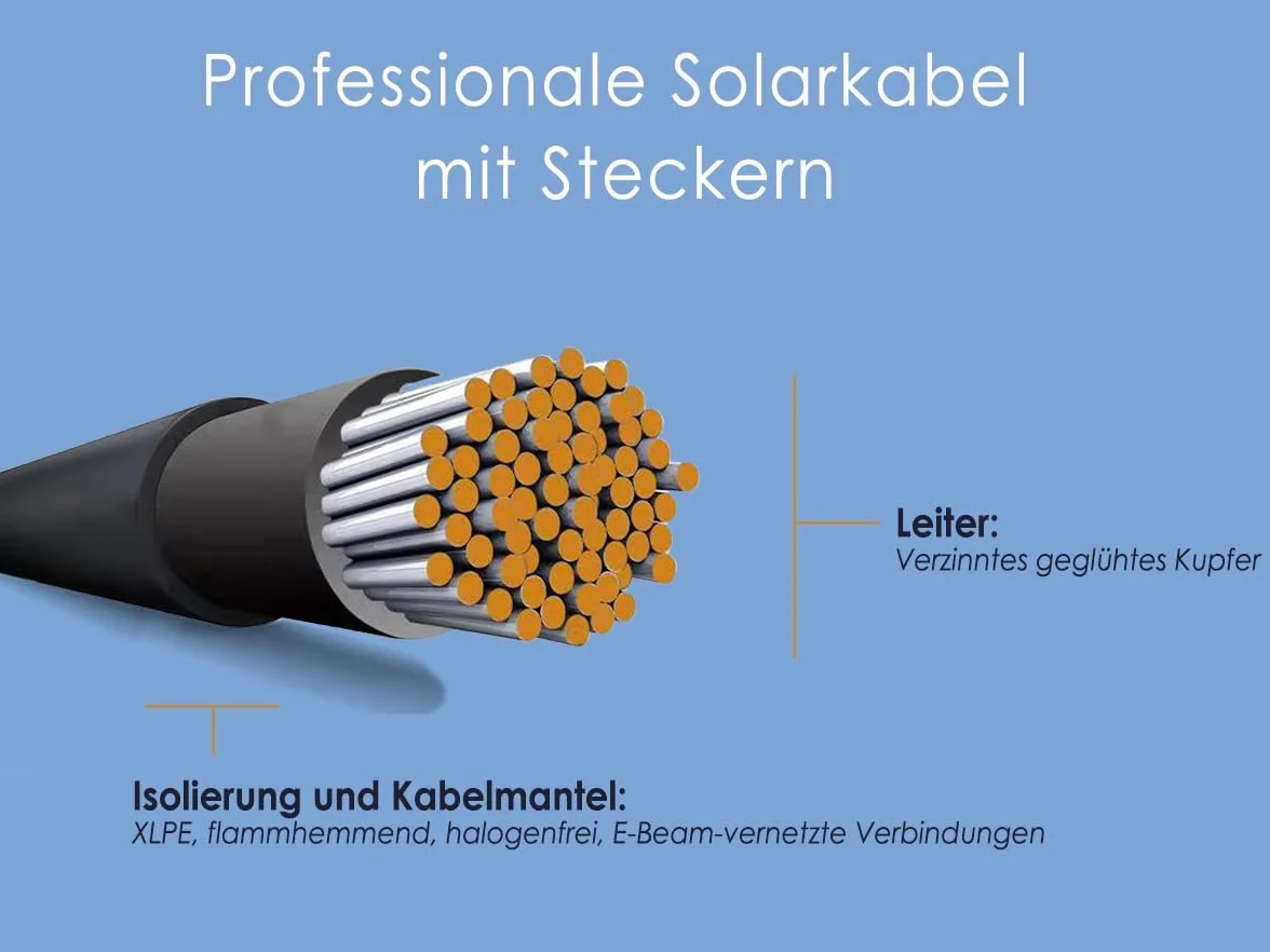 enjoy solar Profesjonalny kabel połączeniowy 4 mm², moduł solarny do regulatora ładowania solarnego, kabel przyłączeniowy 1 m