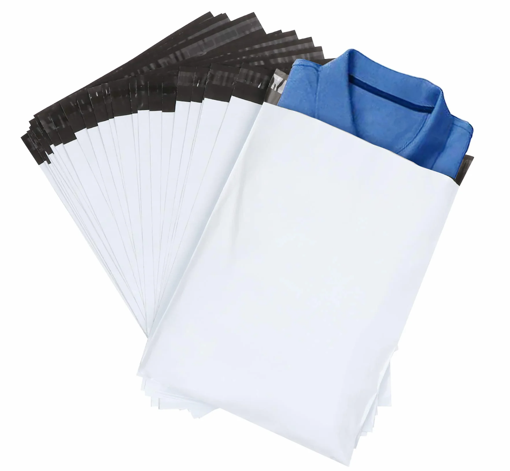 ilauke Plastikowa torba transportowa 60 szt. kopert pocztowych kolor biały 30 x 40 cm+5 cm klapki