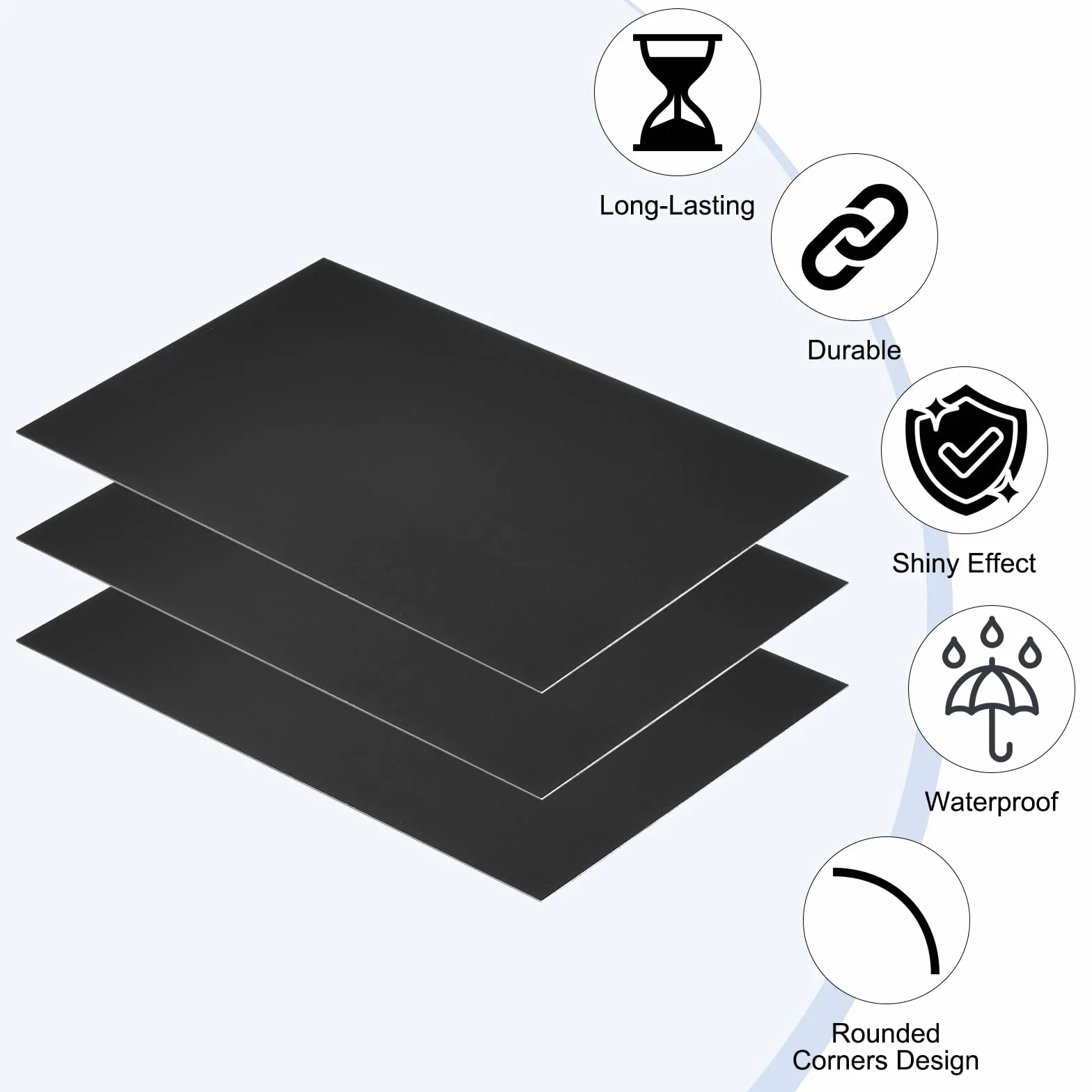 PATIKIL 6 x 30 cm, anodowana blacha aluminiowa, 3 sztuki płyt laserowych, grawerunek 0,5 mm, cienki prostokąt, do majsterkowania, grawerowania laserowego, w domu, kolor czarny