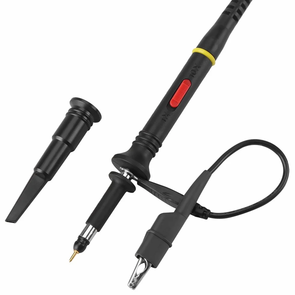 1 szt. P2200 uniwersalna wysoka precyzja 200 MHz sonda oscyloskopowa X10/X1 zestaw akcesoria PKCATI BNC klips sondy kabel, czarny