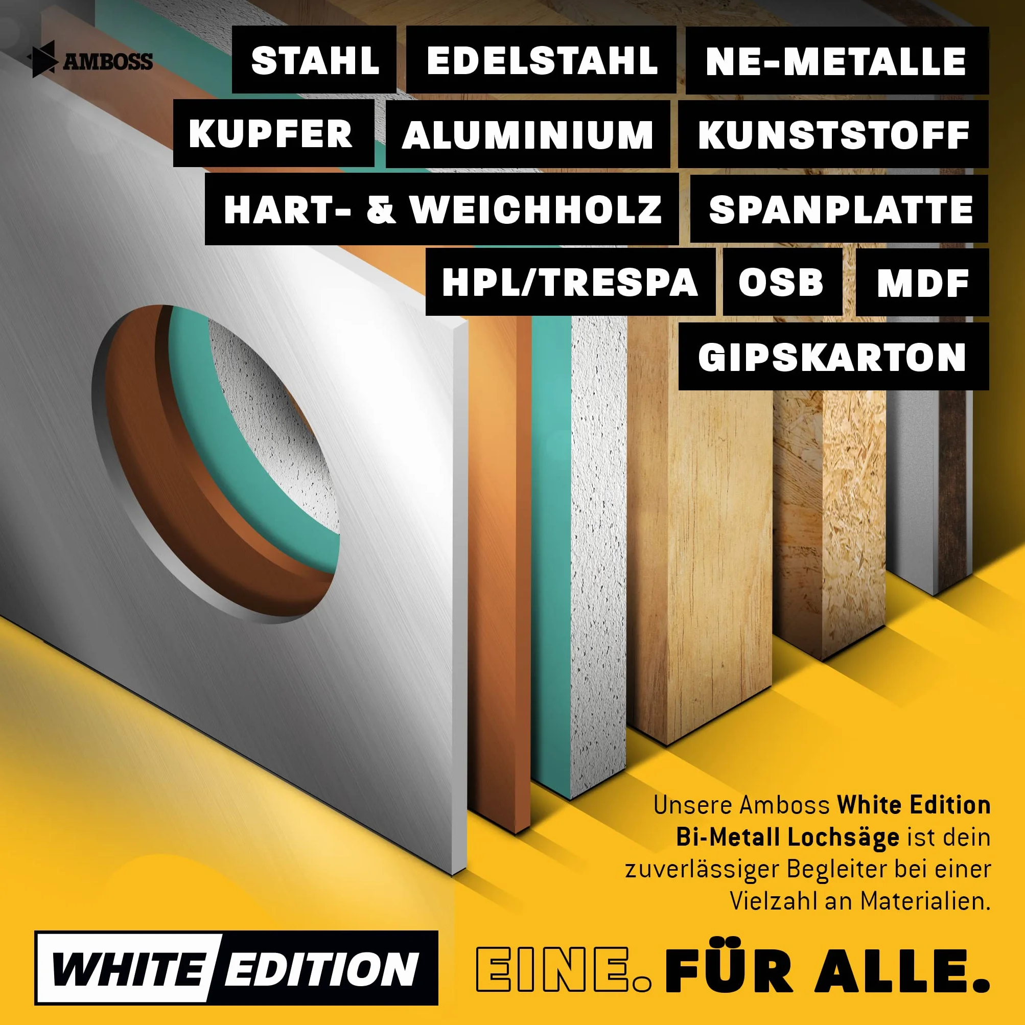 Otwornica 68 mm bi-metalowa kowadło standardowy uchwyt 6 kart