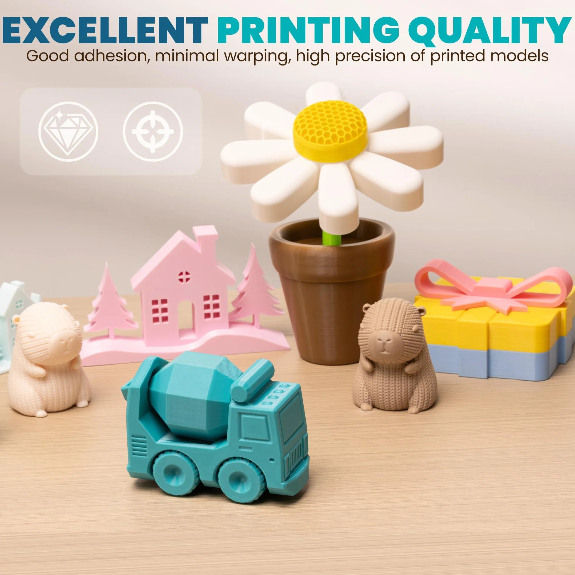 Filament PETG 1.75 mmm, TINMORRY Szybki filament PETG-Eco do druku 3D, Kompatybilny z większością drukarek 3D FDM, 1 KG 1 szpula, Ciemnoczerwony