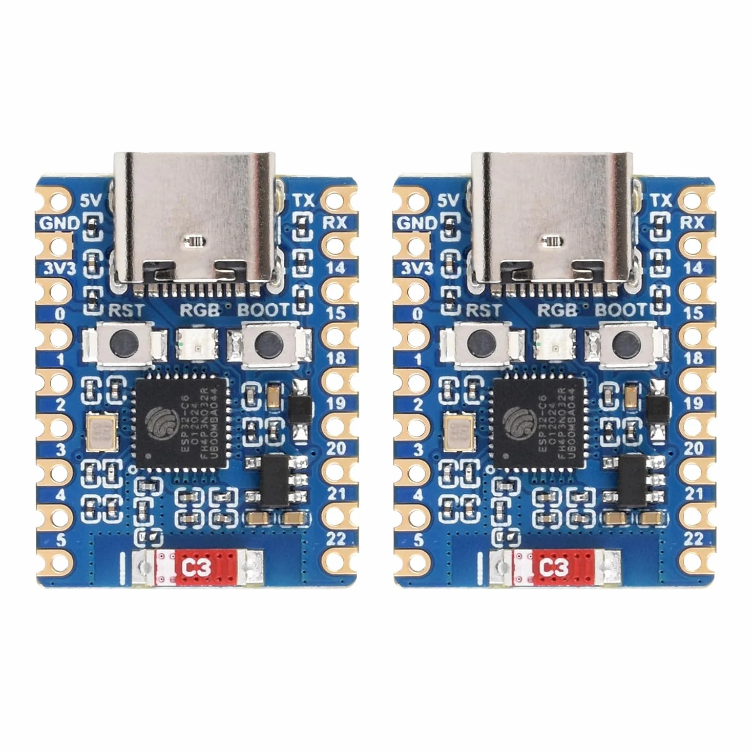 Waveshare ESP32-C6-Zero 2 PCS ESP32-C6 Mini Development Board ESP32-C6FH8 160MHz 2.4GHz WiFi 6 BT5