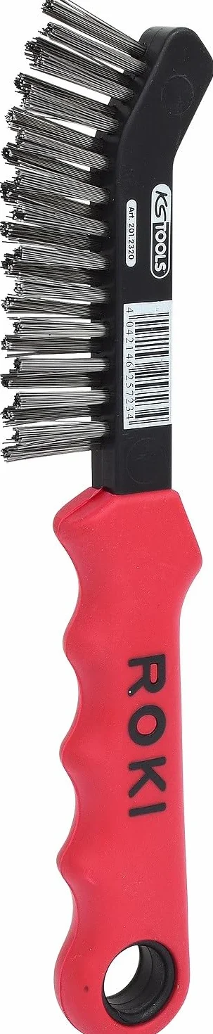 KS Tools 201.2320 Szczotka druciana z drutu stalowego do siodła hamulca, 2-rzędowa