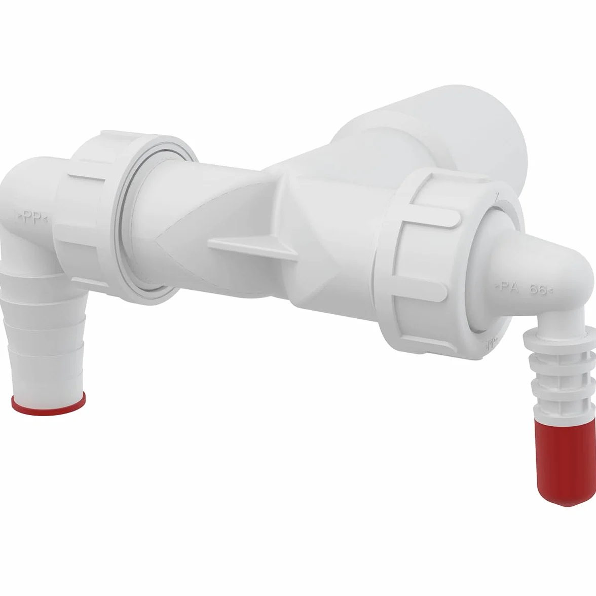 Alcaplast P156Z podwójne przyłącze DN40/32 i 8–23 z klapami zwrotnymi