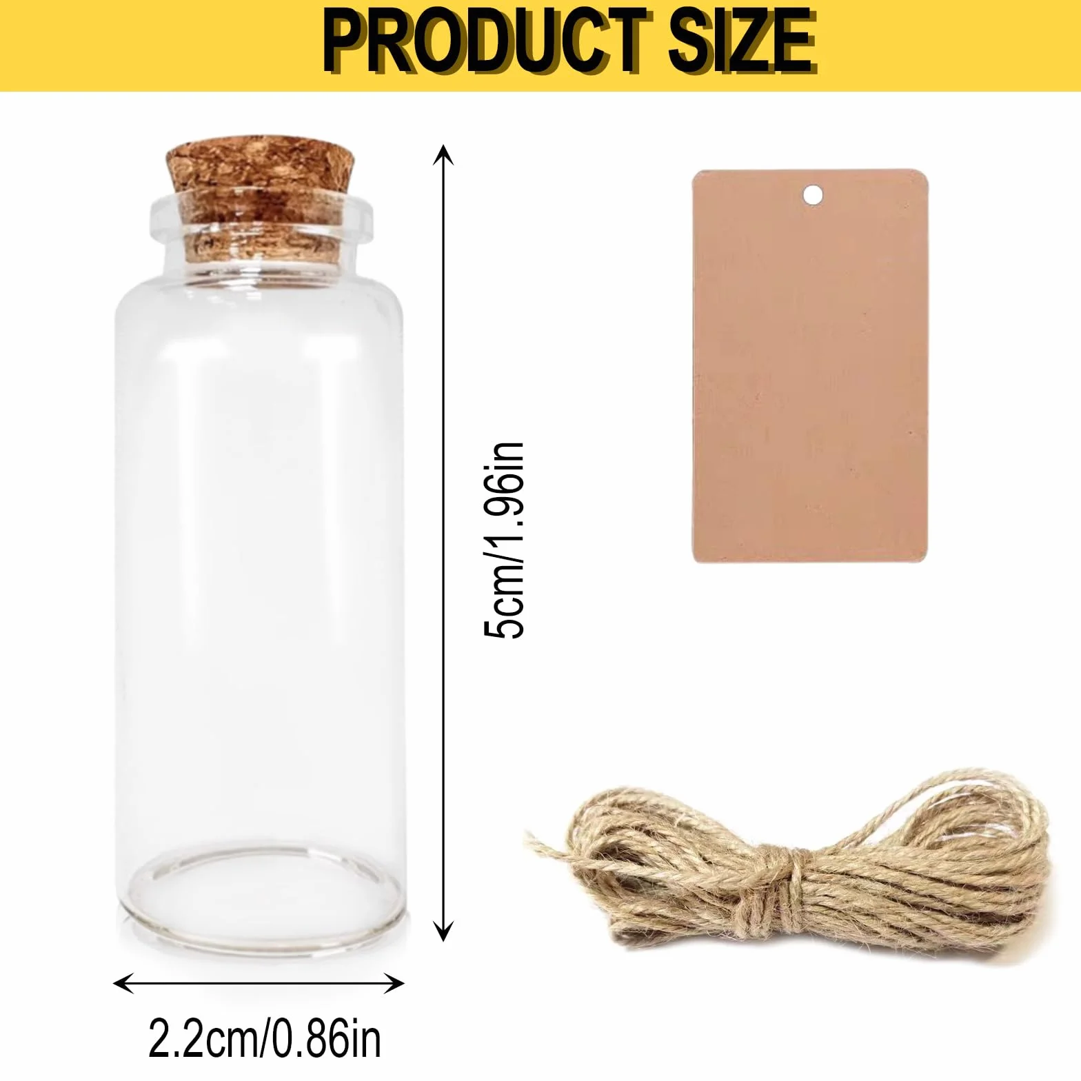 30 szt. 10 ml mini szklane buteleczki z korkiem na wesele