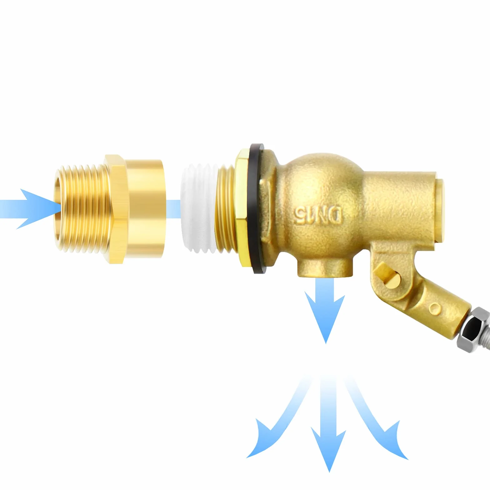 GASHER 2 sztuki 1/2" BSP 304 zawór kulowy pływakowy, DN15, regulowany zawór kulowy do zbiornika na wodę do zbiornika na piętrze, basenu, kontrola poziomu wody
