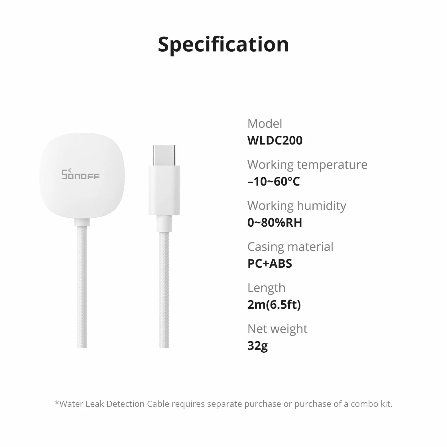 Kabel do wykrywania wycieków wody SONOFF