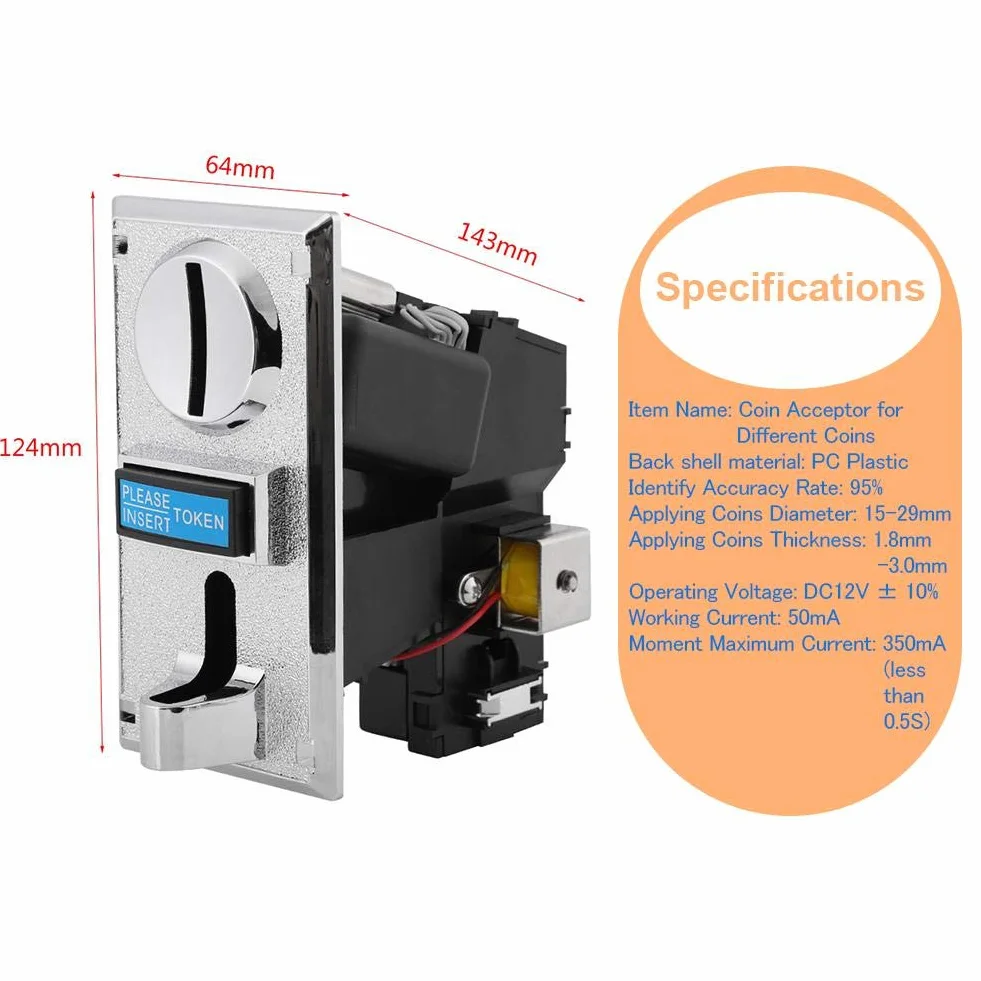 Akozon Electronic Wallet Vending Machine Arcade Game Selector, część 6 Różne typy Coin Acceptor Validator