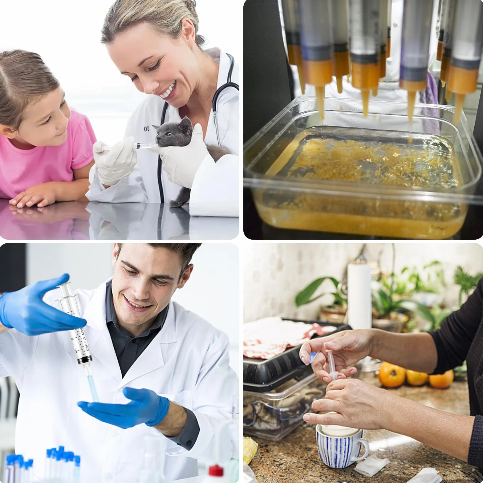 18 sztuk strzykawek 20 ml z pokrywką, strzykawki z tworzywa sztucznego bez igły, sterylne strzykawki, pojedynczo zapakowane strzykawki do laboratorium, karmienia zwierząt, nawadniania roślin