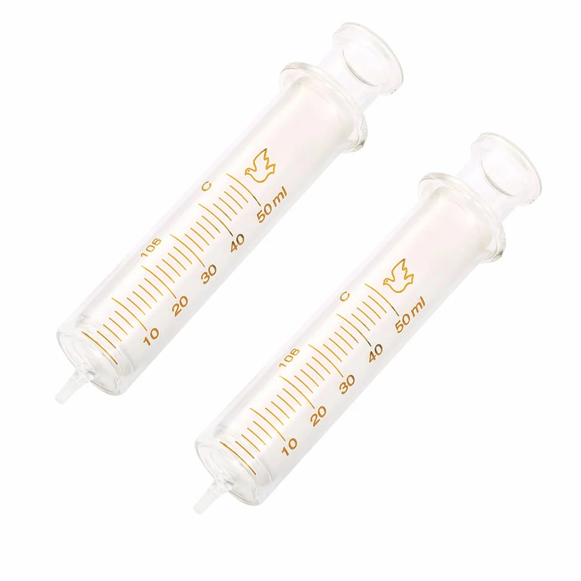 Strzykawki wielokrotnego użytku ze szkła winylowego, 2 sztuki, 50 ml, przezroczysta waga, sterylne, szeroko stosowane do tuszu, płynów, olejów, farb winylowych, alkoholu