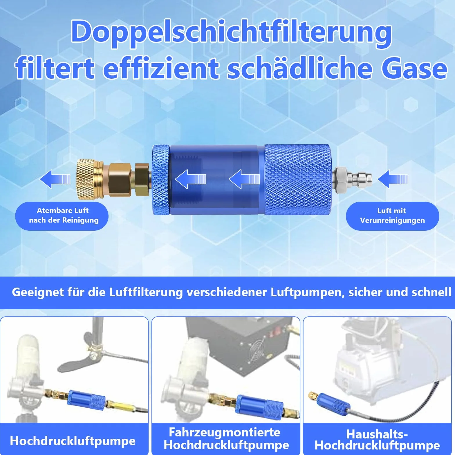 Filtr wilgoci w sprężarce powietrza Separator wody z separatorem Regulator z gwintem wewnętrznym i zewnętrznym