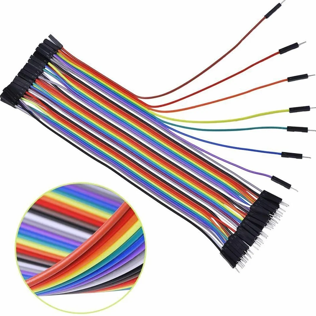 GTIWUNG 240 szt. 20 cm 24 AWG wielokolorowe 40 pinów męskie do żeńskiej zestaw kabli wstążkowych do Arduino