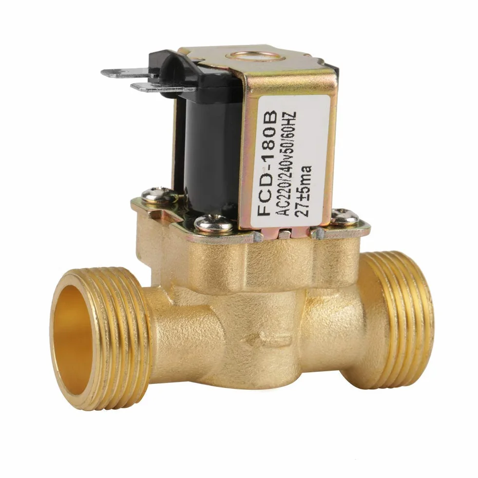 FCD-180B Elektrozawór Mosiężny normalnie zamknięty 220/240V 4 AC 2 sposoby wlotu wody