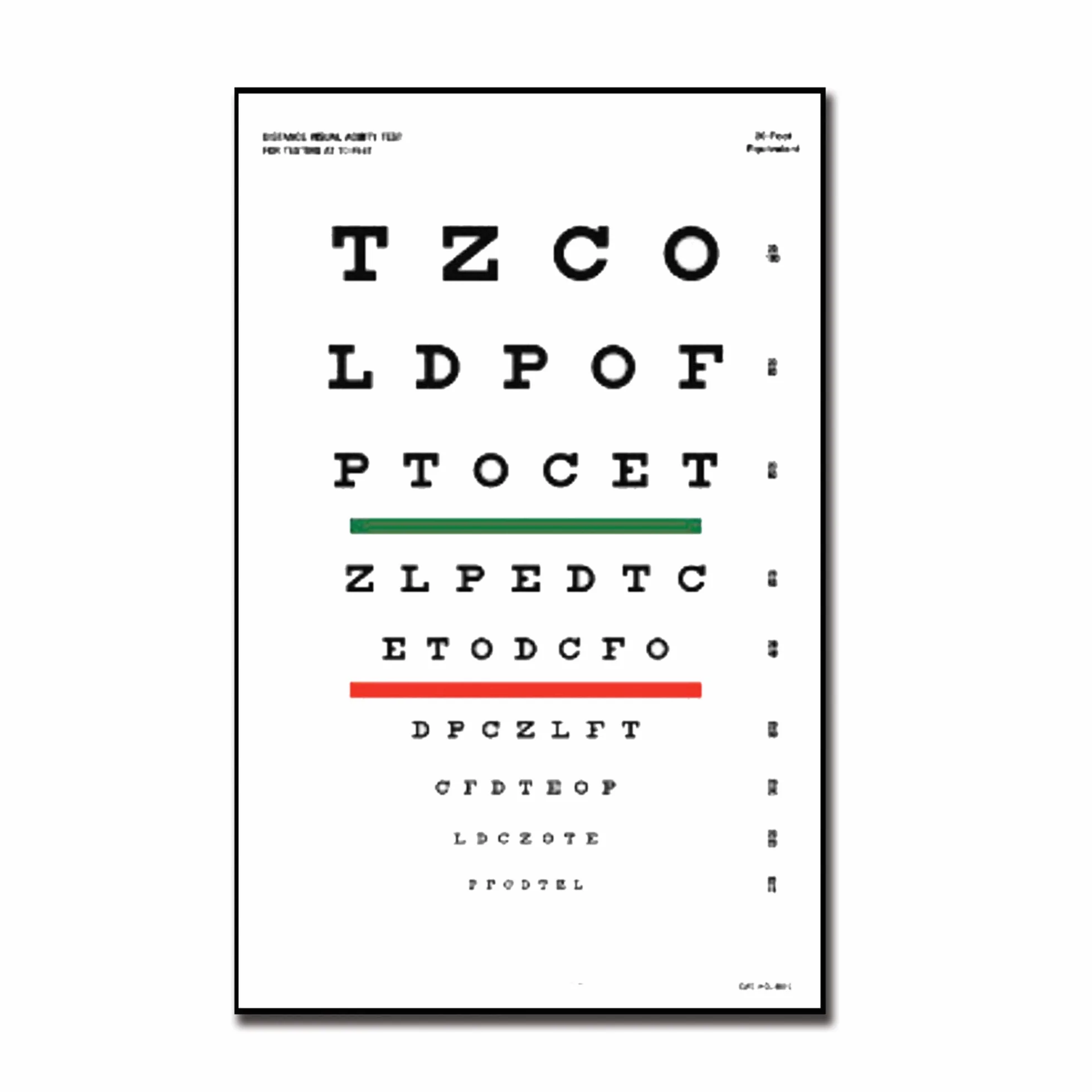 Gima Snellen 31301 Tablica Optometryczna, Szary/Czarny, ‎35.5 x 23 x 0.2 cm; 50 g