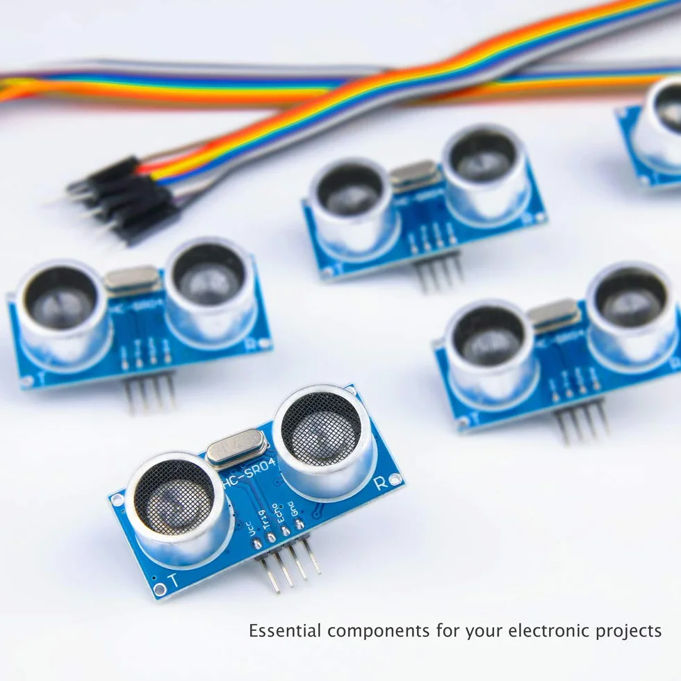 ELEGOO - 5 sztuk HC-SR04 ultradźwiękowy czujnik odległości do Arduino UNO, Nano, Roboter, XBee, ZigBee itd.