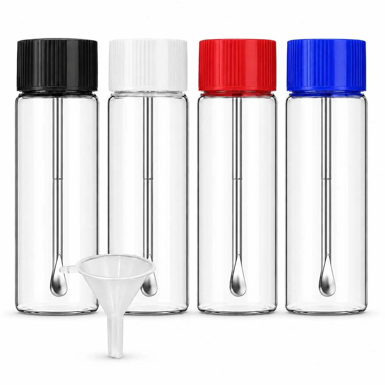 Fiolki laboratoryjne z przezroczystego szkła 5 ml, 4 szt