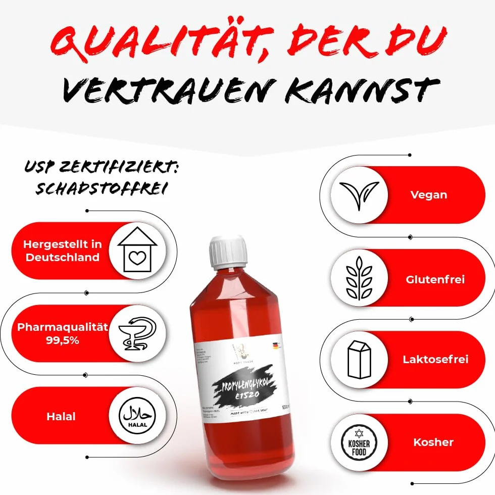 Glikol propylenowy PG E1520 99,5% jakość farmaceutyczna 1L do dyfuzorów
