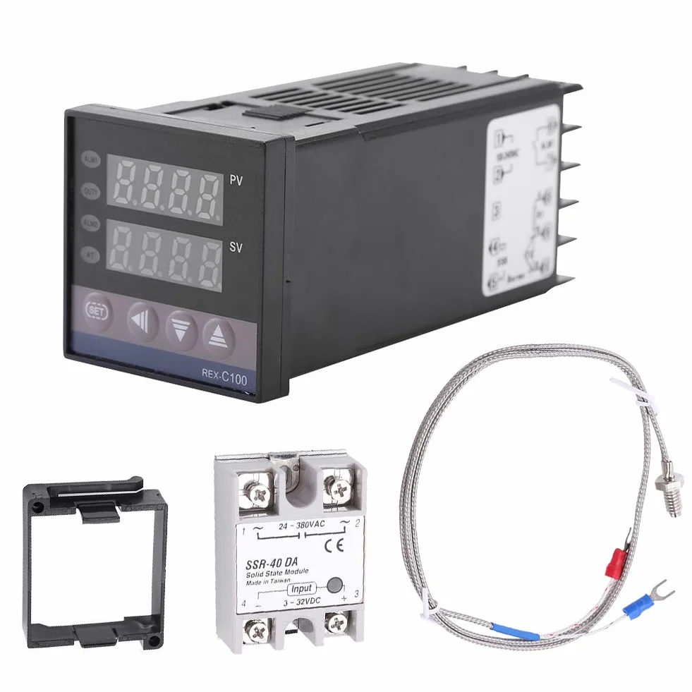 Cyfrowy przełącznik termostatyczny REX-C100, LED PID, regulator temperatury do termostatu, AC110 V-240 V